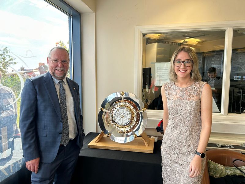 The 2024 Betfred St Leger Stakes Winners Trophy designed and made by Colette Bishop