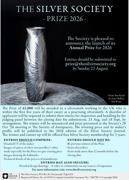 Silver Society Prize 2026 - Calling All Early Career Silversmiths!