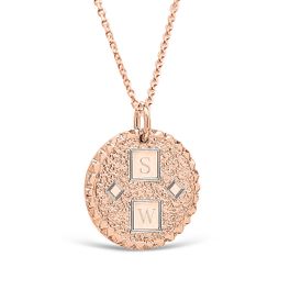 Two Letter 19mm Coin Pendant (letter above & below)