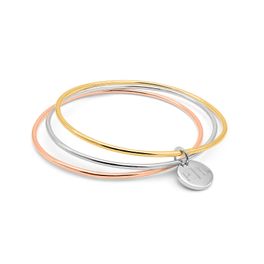 Triple Bangle With Engraved Disc