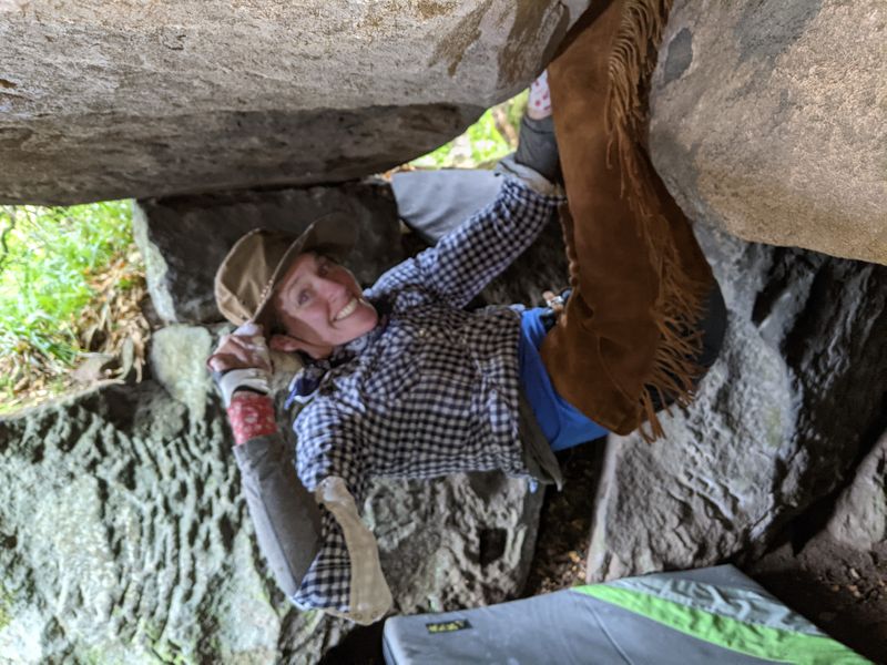 Climbing Cowgirl on Pit Pony